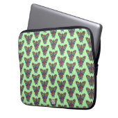 Regenbogen-Schmetterling (hellgrün) - Laptop-Hülle Laptopschutzhülle (Vorderseite Links)