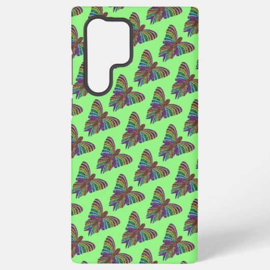 Regenbogen-Schmetterling (hellgrün) - Samsung Case Galaxy Hülle (Rückseite)