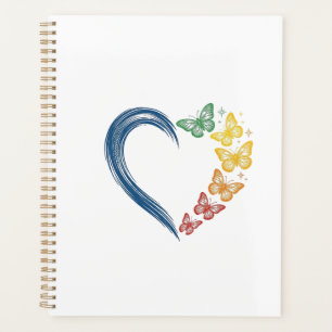 Regenbogen Schmetterling Herz Vintage Gravur Desig Planer