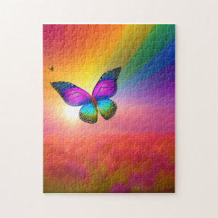 Regenbogen-Schmetterling im Feld Puzzle