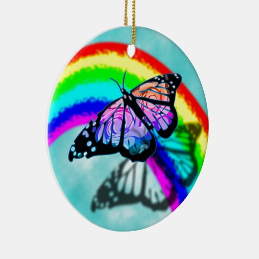 Regenbogen-Schmetterling Keramik Ornament (Rechts)