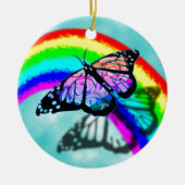 Regenbogen-Schmetterling Keramik Ornament (Vorne)