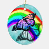 Regenbogen-Schmetterling Keramik Ornament (Links)