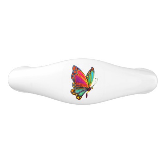 Regenbogen-Schmetterling Keramik Schubladengriff (Vorderseite)