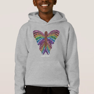 Regenbogen Schmetterling (lebendig) - Jungen Kapuz Hoodie