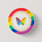 Regenbogen-Schmetterling-LGBTQ+-Pride-Button Button (Vorderseite)