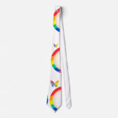 Regenbogen-Schmetterling-LGBTQ+-Pride-Button Krawatte (Vorderseite)