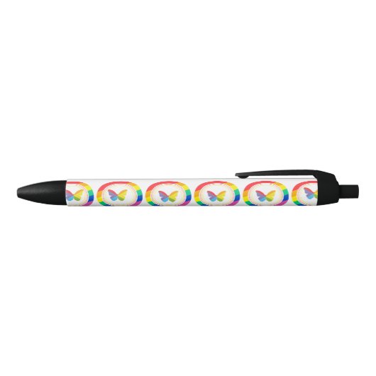 Regenbogen-Schmetterling-LGBTQ+-Pride-Button Kugelschreiber (Oberseite)