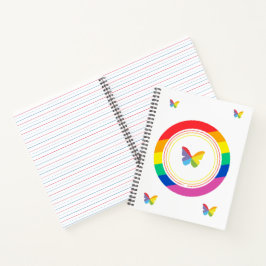 Regenbogen-Schmetterling-LGBTQ+-Stolz-Knopf Notizblock