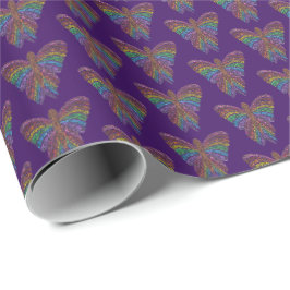 Regenbogen Schmetterling (lila) - Geschenkpapier