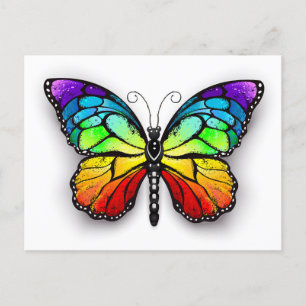 Regenbogen-Schmetterling Monarch Feiertagspostkarte