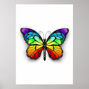 Regenbogen-Schmetterling Monarch Poster