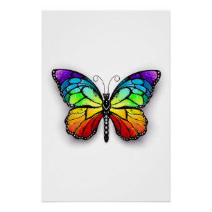 Regenbogen-Schmetterling Monarch Poster