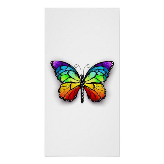 Regenbogen-Schmetterling Monarch Poster (Vorderseite)
