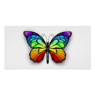 Regenbogen-Schmetterling Monarch Poster