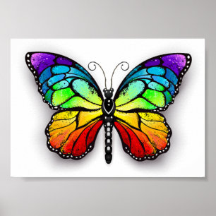 Regenbogen-Schmetterling Monarch Poster