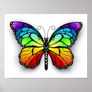 Regenbogen-Schmetterling Monarch Poster