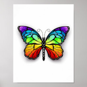 Regenbogen Schmetterling Monarch Poster