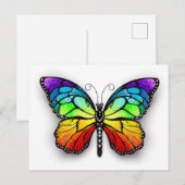 Regenbogen-Schmetterling Monarch Postkarte (Vorne/Hinten)