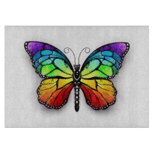 Regenbogen-Schmetterling Monarch Schneidebrett