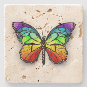Regenbogen-Schmetterling Monarch Steinuntersetzer