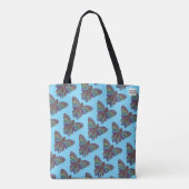 Regenbogen Schmetterling (Muster hellblau) - Tote Tasche (Rückseite)