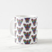 Regenbogen Schmetterling (Muster) - Klassischer Be Kaffeetasse (Vorderseite Links)