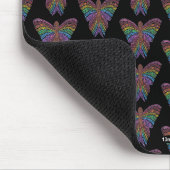 Regenbogen-Schmetterling (Muster schwarz) - Mauspa Mousepad (Ecke)