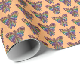 Regenbogen-Schmetterling (orange) - Geschenkpapier