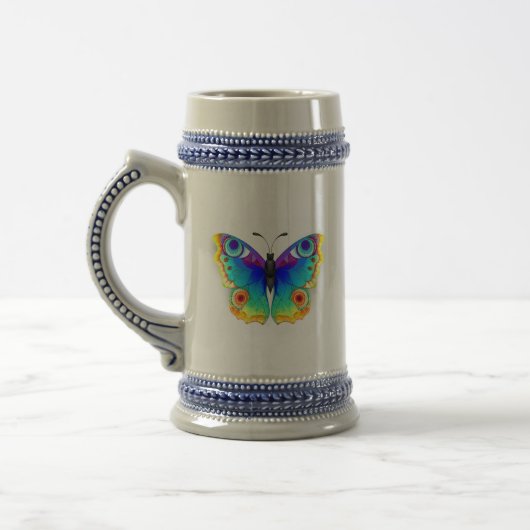 Regenbogen Schmetterling Pfauenauge Bierglas (Links)