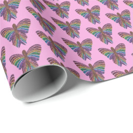 Regenbogen-Schmetterling (rosa) - Geschenkpapier