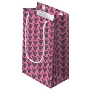 Regenbogen-Schmetterling (rosa) - Geschenktasche Kleine Geschenktüte