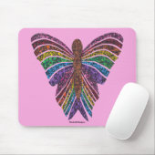 Regenbogen Schmetterling (rosa) - Mauspad (Mit Mouse)