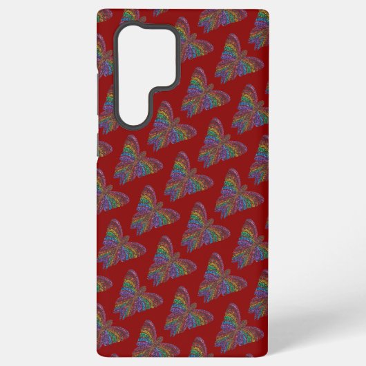 Regenbogen-Schmetterling (rot) - Samsung Case Galaxy Hülle (Rückseite)
