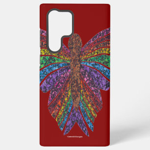 Regenbogen Schmetterling (rot) - Samsung Handyhüll Galaxy Hülle