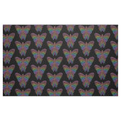 Regenbogen-Schmetterling (schwarz) - Baumwoll-Twil Stoff (Fat Quarter (45,7 x 55,9 cm))