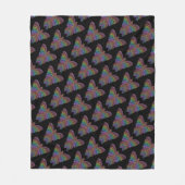 Regenbogen-Schmetterling (schwarz) - Fleece Blanke (Vorderseite)