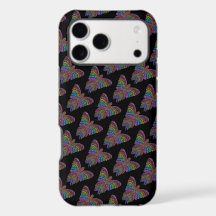 Regenbogen Schmetterling (schwarz) - iPhone Hülle