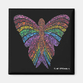 Regenbogen-Schmetterling (schwarz) - Magnet (Vorne)