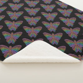 Regenbogen-Schmetterling (schwarz) - Sherpa-Blanke Sherpadecke