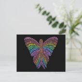 Regenbogen-Schmetterling (schwarzer Single) - Post Postkarte (Stehend Vorderseite)