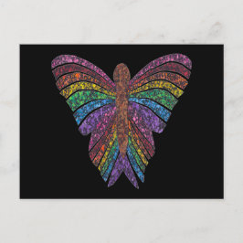 Regenbogen-Schmetterling (schwarzer Single) - Post Postkarte