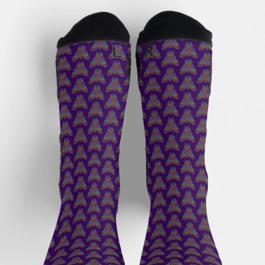 Regenbogen-Schmetterling (violett) - Athletik-Sock Socken (Oben)
