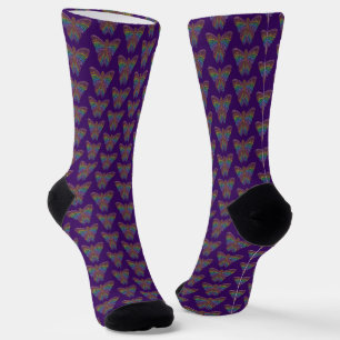 Regenbogen Schmetterling (violett) - Premium Socke
