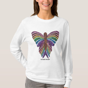 Regenbogen-Schmetterling (w) - T-Shirt für Damen m