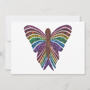 Regenbogen-Schmetterling (weiß einzeln) - Grußkart Feiertagskarte