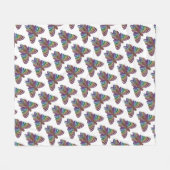 Regenbogen-Schmetterling (weiß) - Fleece Blanket (Vorderseite (Horizontal))