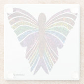 Regenbogen Schmetterling (weiß) - Glas Untersetzer (Rückseite)