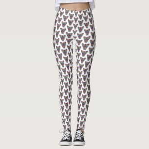 Regenbogen Schmetterling (weiß) - Leggings