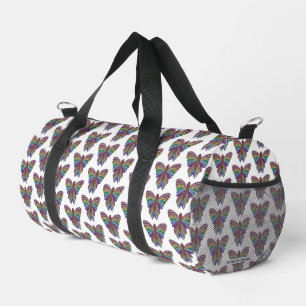 Regenbogen Schmetterling (weiß) - Reisetasche Duffle Bag